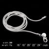 1MM 2MM silver plated smooth Snake Chain stamped choker Necklace For women Jewelry 16 18 20 22 24 26 28 30 inch