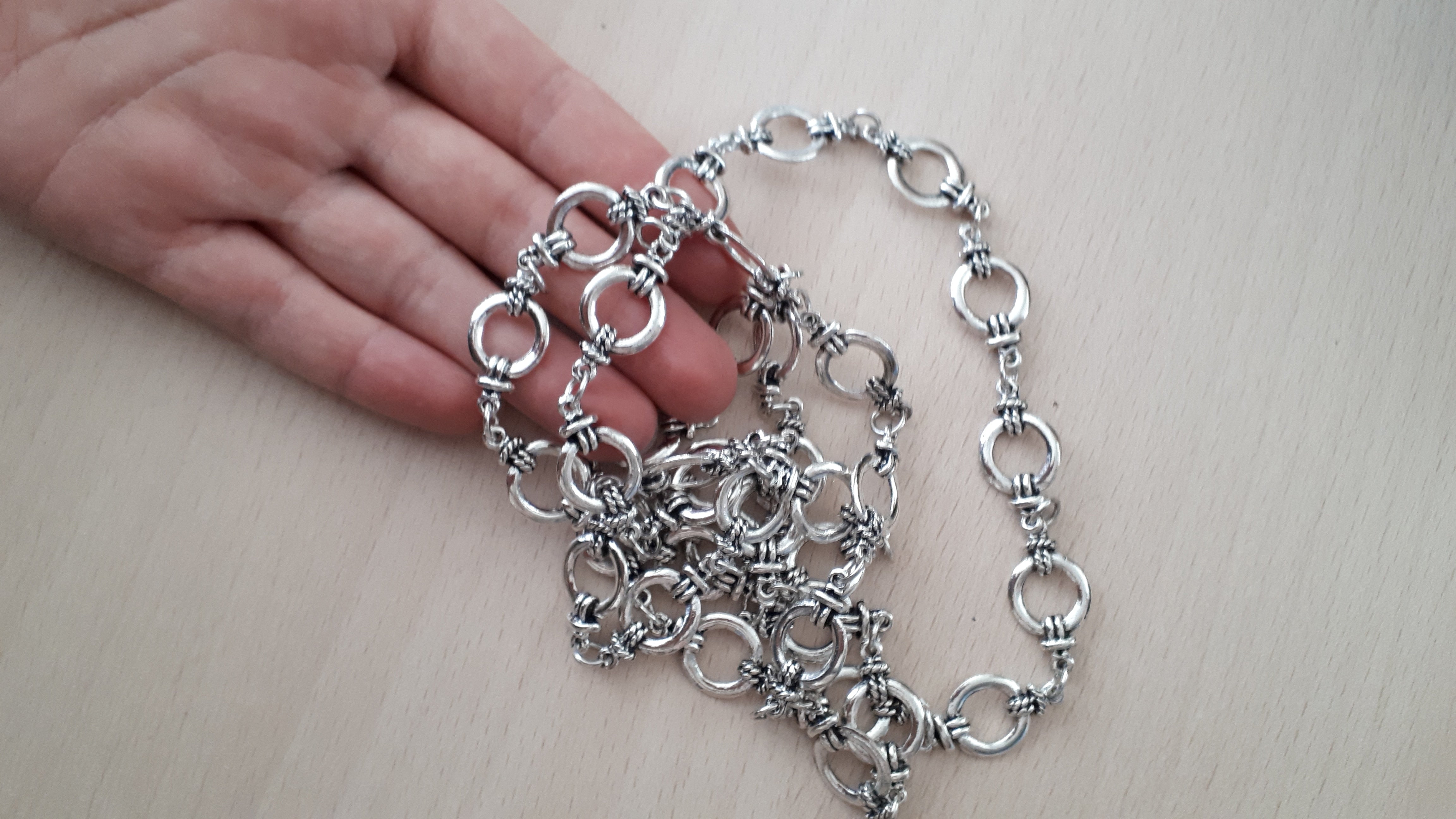 1Meter Bohemia Antique Silver Chain Bracelet Handbag Chain Necklace Chain Necklaces Women Vintage DIY Jewelry Chains Big Size
