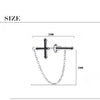 1PC Black Cross Stud Earrings For Women 925 Stamp Silver Color Wedding Party Jewelry 2022 Trend Accessories