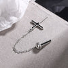 1PC Black Cross Stud Earrings For Women 925 Stamp Silver Color Wedding Party Jewelry 2022 Trend Accessories