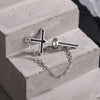 1PC Black Cross Stud Earrings For Women 925 Stamp Silver Color Wedding Party Jewelry 2022 Trend Accessories