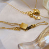 1PC Carved White Mother Oyster Pendant Necklace 18K Gold Plated Square Zircon Choker Color Retention Clavicle Chain Jewelry