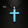 1PC Cross Pendant Gold/Silver Plated Necklace Stainless Steel Link Chain Charm Choker Statement Men Jewelry Accessories Gifts
