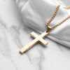 1PC Cross Pendant Gold/Silver Plated Necklace Stainless Steel Link Chain Charm Choker Statement Men Jewelry Accessories Gifts