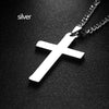 1PC Cross Pendant Gold/Silver Plated Necklace Stainless Steel Link Chain Charm Choker Statement Men Jewelry Accessories Gifts