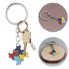 1PC Crystal Autism Hope Jewelry Multi-Colored Enamel Autism Awareness Puzzle Piece Heart Pendant Chain Necklace