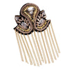 1PC Decorative Shoulder Pad Jewelry Tassel Rhinestones Gold Epaulettes Clothing Accessories Brooch Epaulet Shoulder Brooches