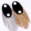 1PC Decorative Shoulder Pad Jewelry Tassel Rhinestones Gold Epaulettes Clothing Accessories Brooch Epaulet Shoulder Brooches