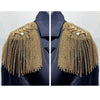 1PC Decorative Shoulder Pad Jewelry Tassel Rhinestones Gold Epaulettes Clothing Accessories Brooch Epaulet Shoulder Brooches
