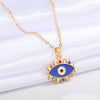1PC Ethnic Colorful Evil Eye Necklace For Women Bohemia Enamel Rainbow Zircon Eyelashes Pendant Necklace Chain Jewelry N222