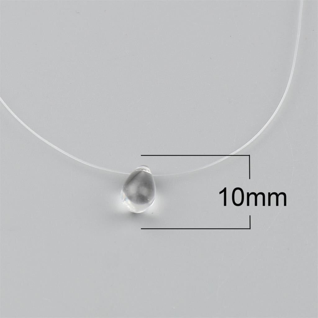 1PC Glass Colorful Drop Pendants Choker Necklace Invisible Fishing Line Chains Women Party Necklace Collar Jewelry