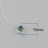 1PC Glass Colorful Drop Pendants Choker Necklace Invisible Fishing Line Chains Women Party Necklace Collar Jewelry