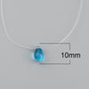 1PC Glass Colorful Drop Pendants Choker Necklace Invisible Fishing Line Chains Women Party Necklace Collar Jewelry