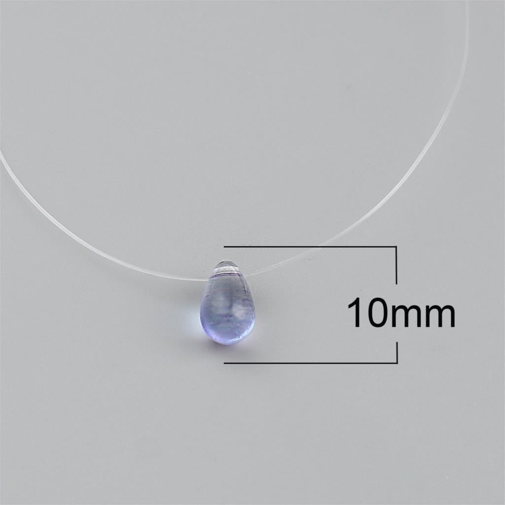 1PC Glass Colorful Drop Pendants Choker Necklace Invisible Fishing Line Chains Women Party Necklace Collar Jewelry