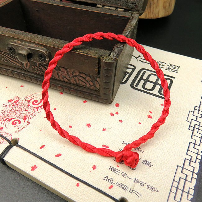1PC Fashion Red Thread String Charm Bracelets Lucky Red Green Handmade Rope Bracelet for Women Men Jewelry Lover Couple