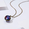 1PC Statement Gorgeous Colorful Glass Galaxy Planet Earth Universe Ball Pendant Link Chain Necklace Glow in the Dark