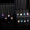 1PC Statement Gorgeous Colorful Glass Galaxy Planet Earth Universe Ball Pendant Link Chain Necklace Glow in the Dark