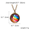 1PC Statement Gorgeous Colorful Glass Galaxy Planet Earth Universe Ball Pendant Link Chain Necklace Glow in the Dark