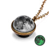 1PC Statement Gorgeous Colorful Glass Galaxy Planet Earth Universe Ball Pendant Link Chain Necklace Glow in the Dark