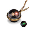 1PC Statement Gorgeous Colorful Glass Galaxy Planet Earth Universe Ball Pendant Link Chain Necklace Glow in the Dark