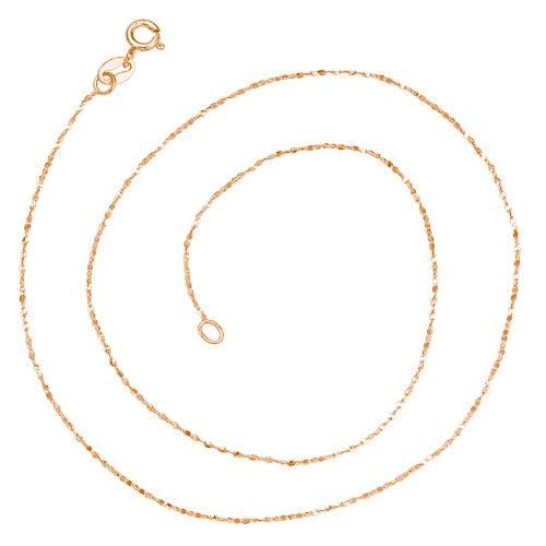 1PC Findings 40+5cm Necklace Chains Fine Jewelry Width 1.0MM Plated Gold Chain Rose Gold Color N567