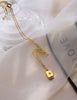 1PC Gold Bricks Pendant Necklace 18K Gold Plated White Mother Oyster Choker Color Retention Clavicle Chain Jewelry