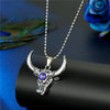 1PC Gothic Personality Evil Eye Bull Head Necklace For Women Men Punk Vintage Metal Hand Palm Feather Pendant Choker Jewelry
