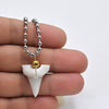 1PC Hawaii Surfer Jewelry Handmade Imitation Shark Teeth Pendant Stainless steel bead chain bone Choker WoMen's Men's Necklace