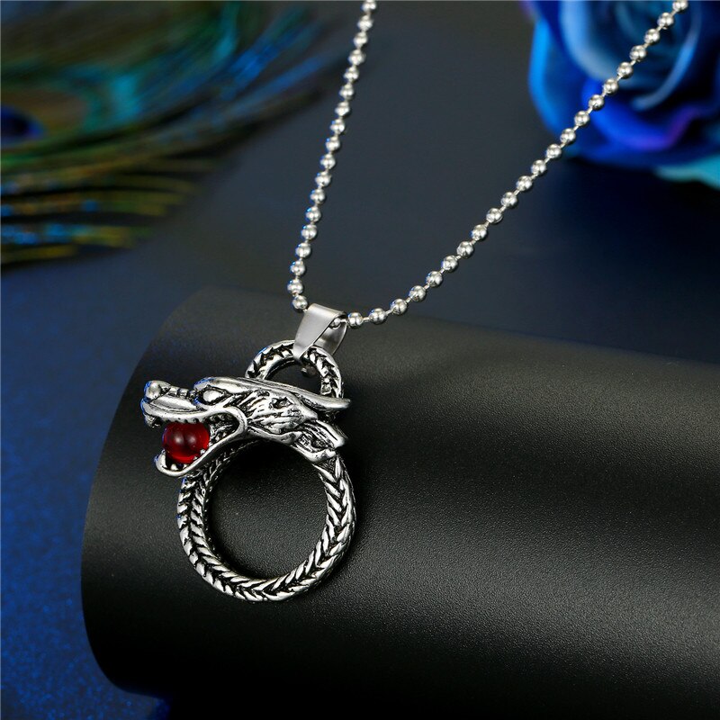 1PC Men Punk Vintage Metal Snake Dog Statement Necklace Gothic Monkey Dragon Bull Head Animals Pendant Necklace Women Jewelry