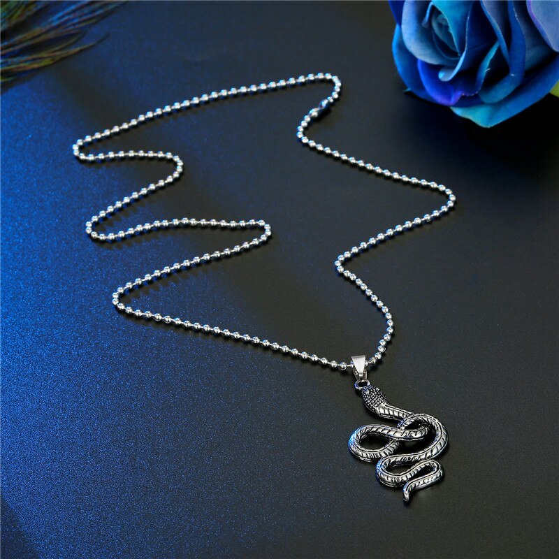 1PC Men Punk Vintage Metal Snake Dog Statement Necklace Gothic Monkey Dragon Bull Head Animals Pendant Necklace Women Jewelry