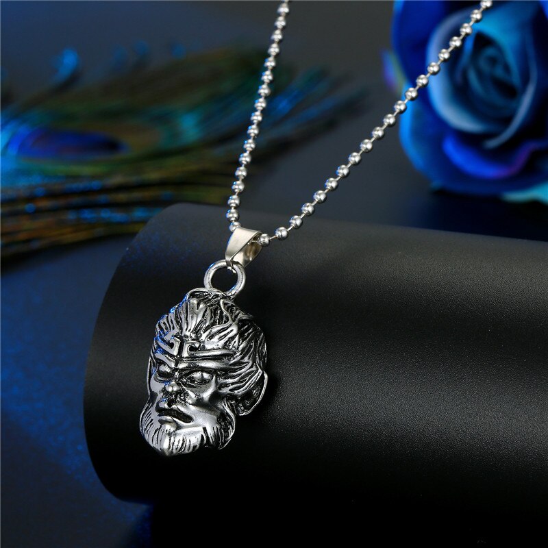 1PC Men Punk Vintage Metal Snake Dog Statement Necklace Gothic Monkey Dragon Bull Head Animals Pendant Necklace Women Jewelry