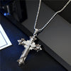 1PC Punk Rhinestones Cross Necklace Choker Male Jewelry Hip Hop Gold Color Crystal Cross Big Pendant Necklace For Men Women