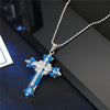 1PC Punk Rhinestones Cross Necklace Choker Male Jewelry Hip Hop Gold Color Crystal Cross Big Pendant Necklace For Men Women