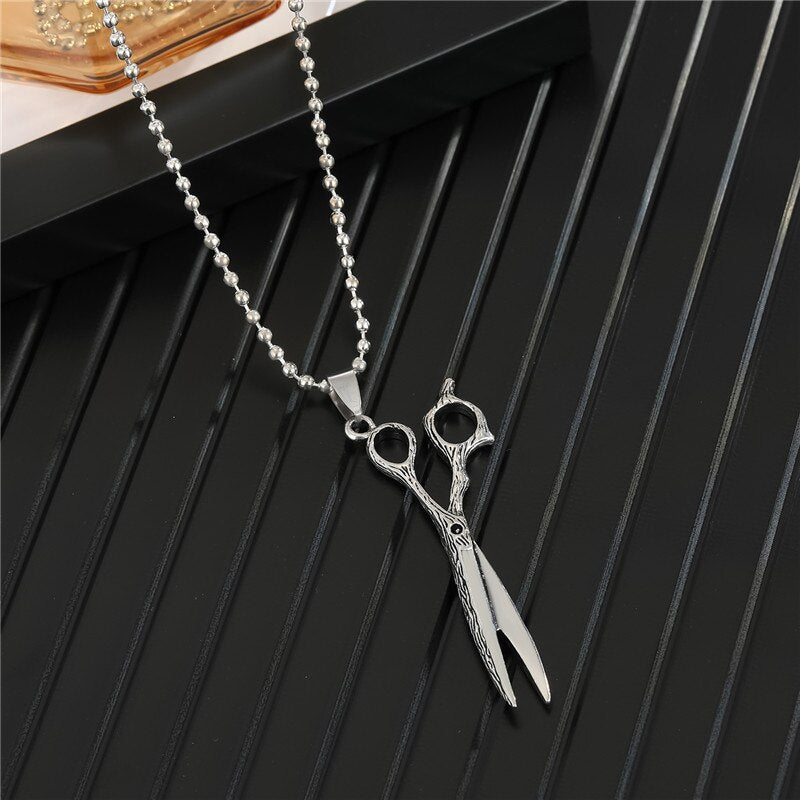 1PC Punk Gothic Knife Cross Army Tag Pendant Necklace For Men Women Cute Creative Guitar Splicing Cat Lovers Choker Jewelry N126