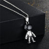 1PC Punk Hiphop Cartoon Astronaut Robot Bear Necklace For Women Men Trendy Creative Rock Metal Pendant Collar Choker Jewelry