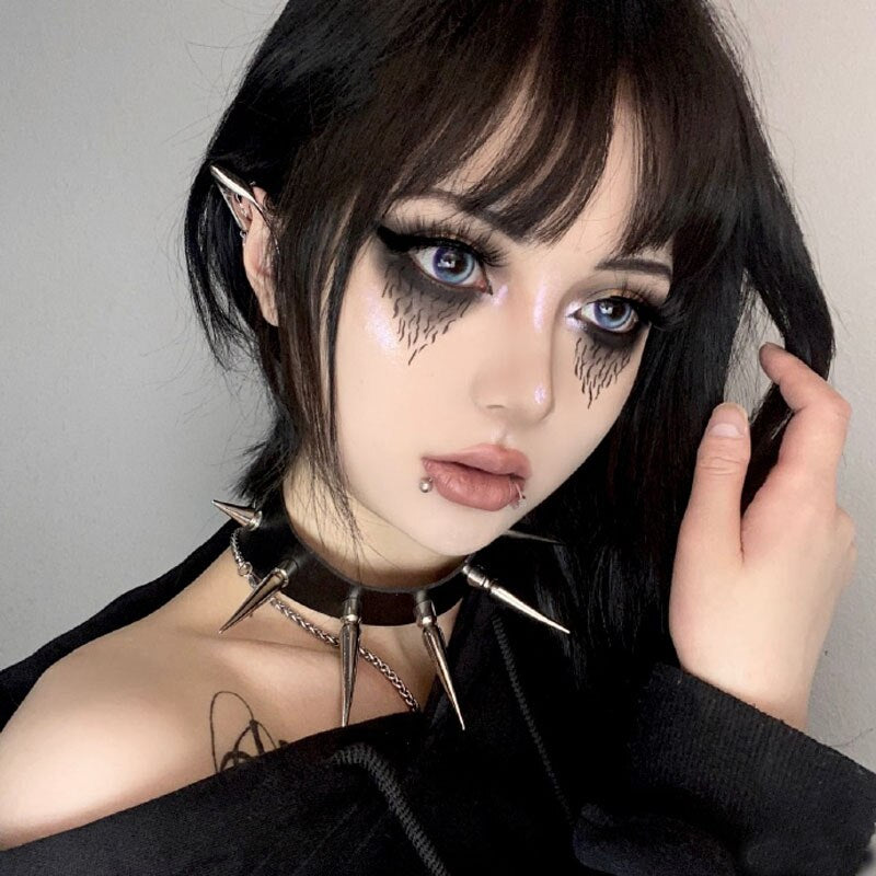 1PC Punk Necklace Big Long Spike Chocker Men Rivets Goth Body Accessories Harajuku Sexy PU Leather Party Charm