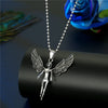 1PC Punk Trendy Zircon Cross Angel Pendant Necklace For Women Men Cute Gothic Vintage Metal Skull Wing Necklace Choker Jewelry
