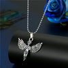 1PC Punk Trendy Zircon Cross Angel Pendant Necklace For Women Men Cute Gothic Vintage Metal Skull Wing Necklace Choker Jewelry