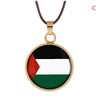 1PC Round Palestine Flag Map Pendant Necklace Key Chain Jewelry Keychain Souvenirs Gifts For Men Women New