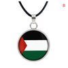1PC Round Palestine Flag Map Pendant Necklace Key Chain Jewelry Keychain Souvenirs Gifts For Men Women New