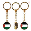 1PC Round Palestine Flag Map Pendant Necklace Key Chain Jewelry Keychain Souvenirs Gifts For Men Women New