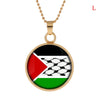 1PC Round Palestine Flag Map Pendant Necklace Key Chain Jewelry Keychain Souvenirs Gifts For Men Women New