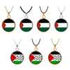1PC Round Palestine Flag Map Pendant Necklace Key Chain Jewelry Keychain Souvenirs Gifts For Men Women New