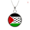1PC Round Palestine Flag Map Pendant Necklace Key Chain Jewelry Keychain Souvenirs Gifts For Men Women New