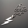 1PC Silver Color Co Boy Lightning Pendants Stainless Steel Mans Chain Necklace Leather Choker Charm Women Jewelry Gift N36