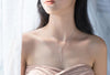 1PC (Very Thin Necklace)Real.925 Sterling Silver Jewelry Triangle Stone station statement Chorker Necklace /straight Bar Lariat