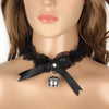 1PC Women Sexy Bow Knot Necklace Small Bell Collar Choker Lace Necklace Neck Dress Jewelry Gift Black/Pink