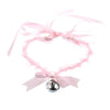 1PC Women Sexy Bow Knot Necklace Small Bell Collar Choker Lace Necklace Neck Dress Jewelry Gift Black/Pink