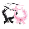 1PC Women Sexy Bow Knot Necklace Small Bell Collar Choker Lace Necklace Neck Dress Jewelry Gift Black/Pink