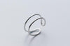 1PC Women's Double Rows Ring Rocker Punk REAL.925 Sterling Silver fINE jEWELRY bigger &smaller chooice GTLJ1313
